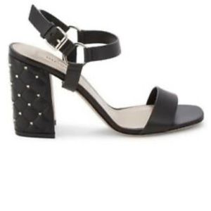 Valentino Rockstud Free Spike Quilted Leather City Sandals Shoes, Black, 36, 6
